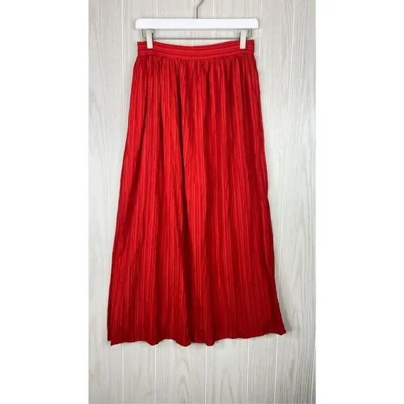Lulus Womens Maxi Skirt Red Size Small Midsummer Memories Boho Textured Festival - Picture 8 of 9